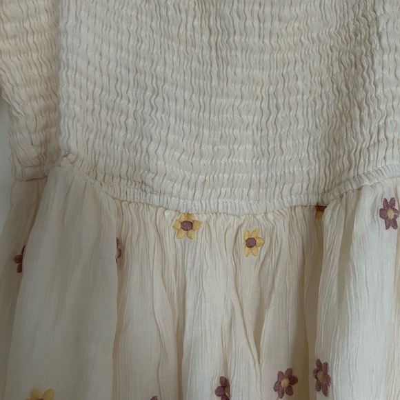 Hem & Thread Cream Pink Embroidered Flower Midi Dress - Picture 8 of 8